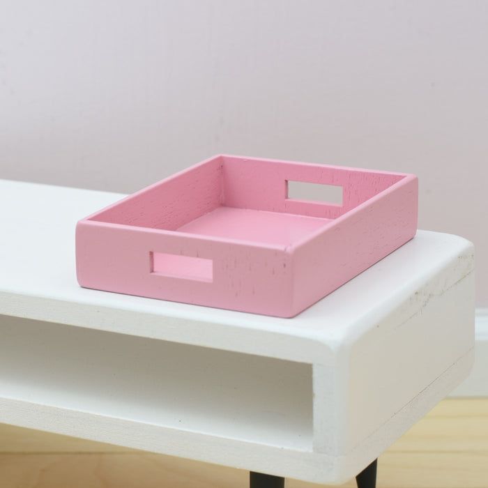 Large Coffee Table Tray for 1:6 Scale Doll | Bright or Soft Pink