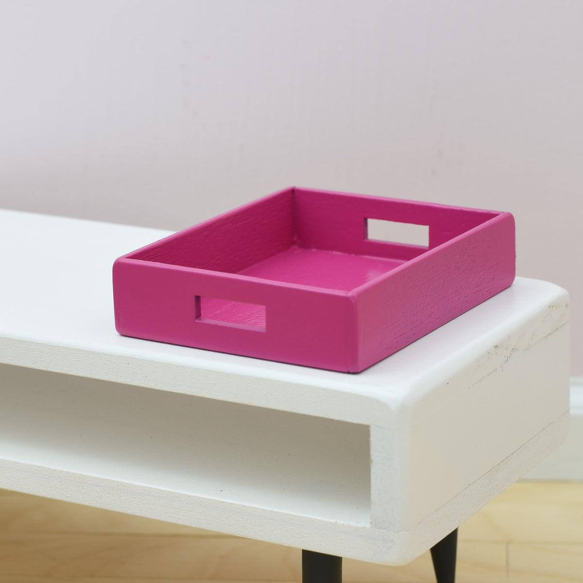 Large Coffee Table Tray for 1:6 Scale Doll | Bright or Soft Pink