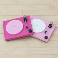 Pink Record Player for 1:6 Scale Doll |Solid Wood | Multiple Colors