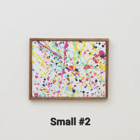 Miniature Artwork with Wooden Frame | Hand Painted and Original | For 1:6 or 1/12 Scale Dollhouse - Logo colors splatter series