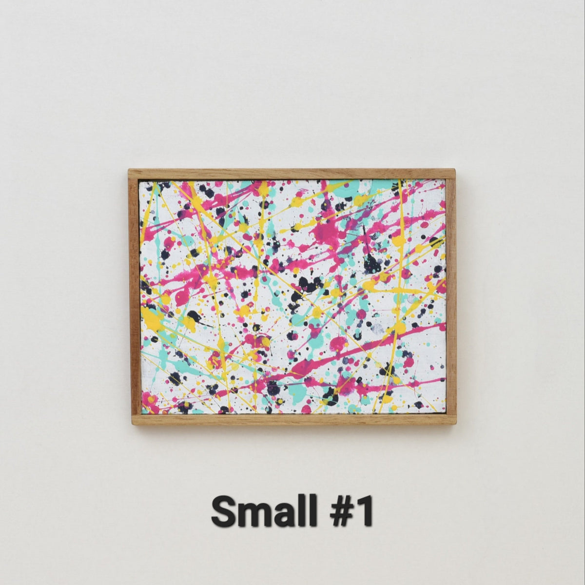 Miniature Artwork with Wooden Frame | Hand Painted and Original | For 1:6 or 1/12 Scale Dollhouse - Logo colors splatter series