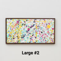 Miniature Artwork with Wooden Frame | Hand Painted and Original | For 1:6 or 1/12 Scale Dollhouse - Logo colors splatter series