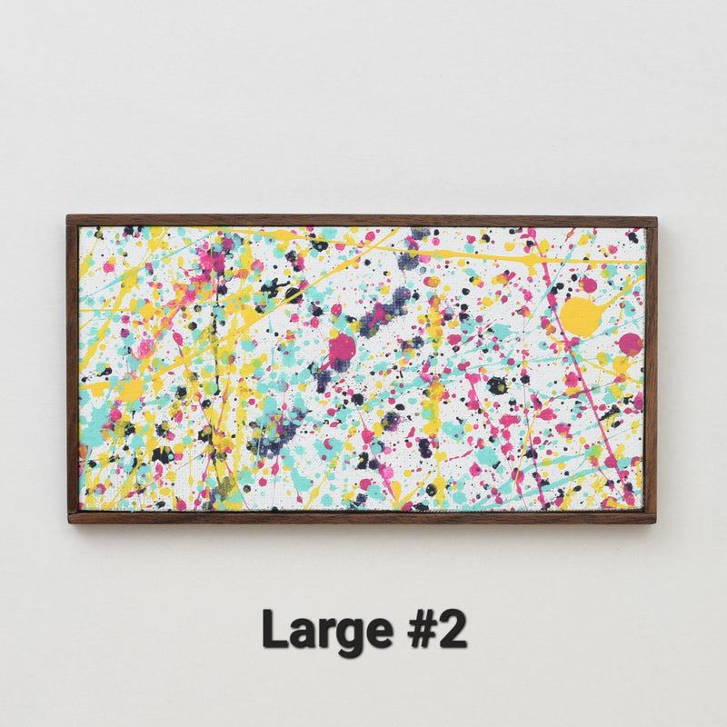 Miniature Artwork with Wooden Frame | Hand Painted and Original | For 1:6 or 1/12 Scale Dollhouse - Logo colors splatter series