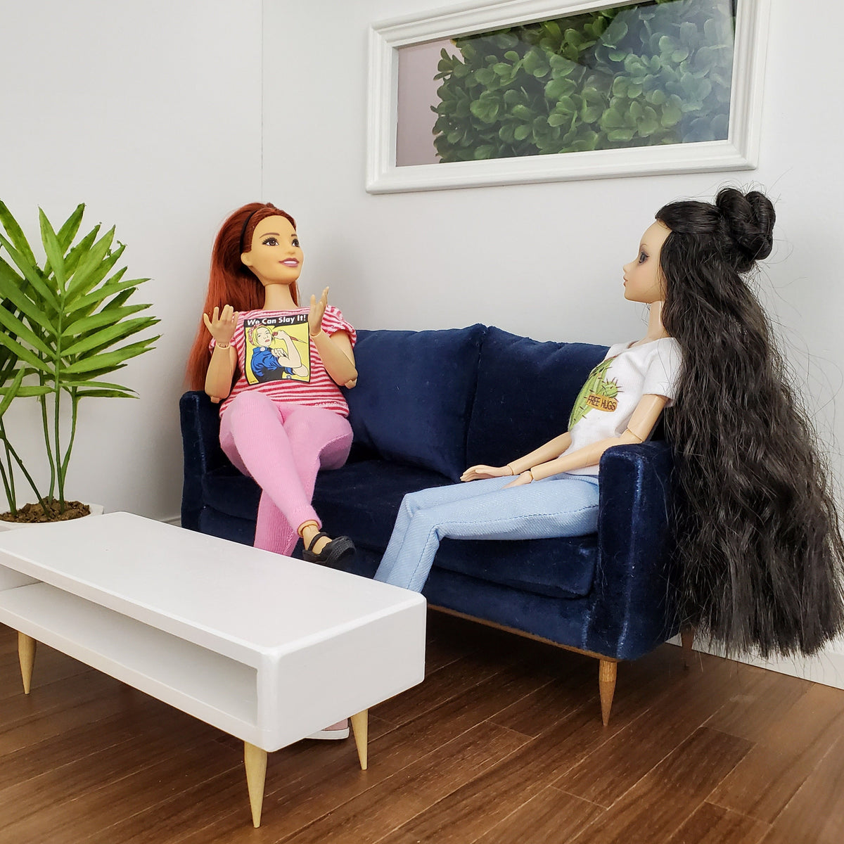 Upholstered Couch for 1:6 Scale Fashion Doll - Mid-Century Modern