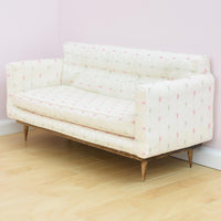 Tufted Back Upholstered Couch for 1:6 Scale Fashion Doll - Mid-Century Modern