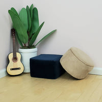 Velvet & Suede Poof Ottomans for 1:6 Scale Doll - Various Colors