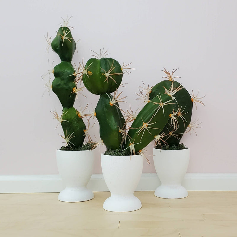 Miniature floor plants in wooden pedestal pot - 1:6 scale