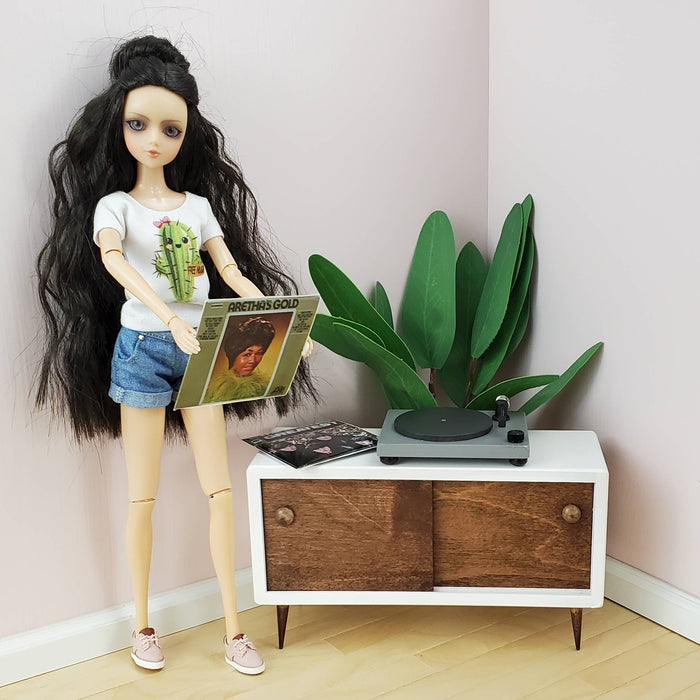 Record Player for 1:6 Scale Doll - Wooden in Various Colors