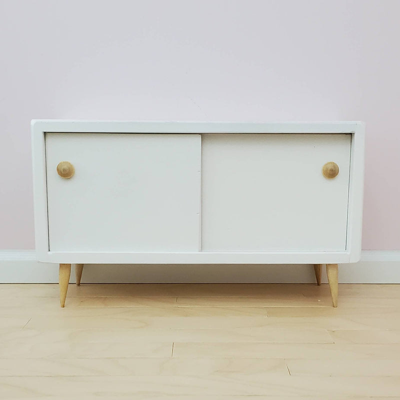 Console Cabinet w/ Working Doors for 1:6 Scale Doll - Mid-Century Modern