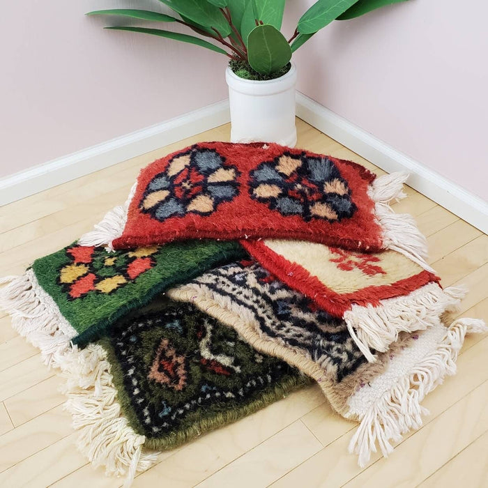 Vintage handmade area rugs for 1:6 or 1/12 scale