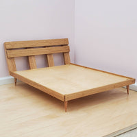 Platform Queen-Sized Doll Bedframe for 1:6 Scale Doll - Various Wood Choices