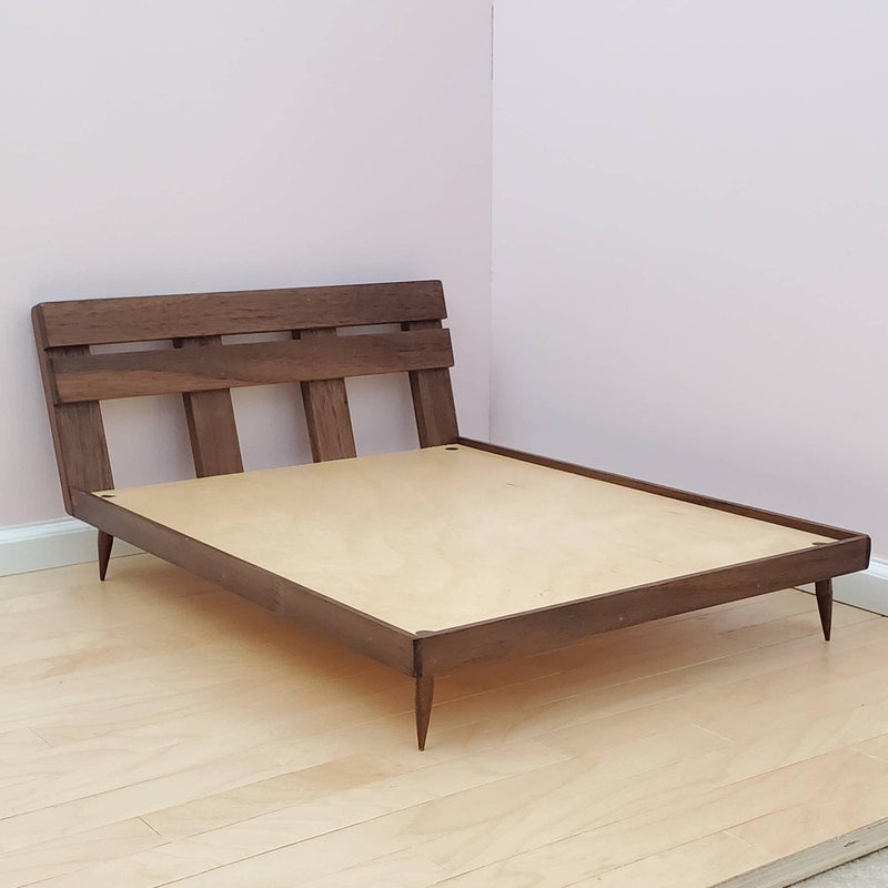 Platform Queen-Sized Doll Bedframe for 1:6 Scale Doll - Various Wood Choices