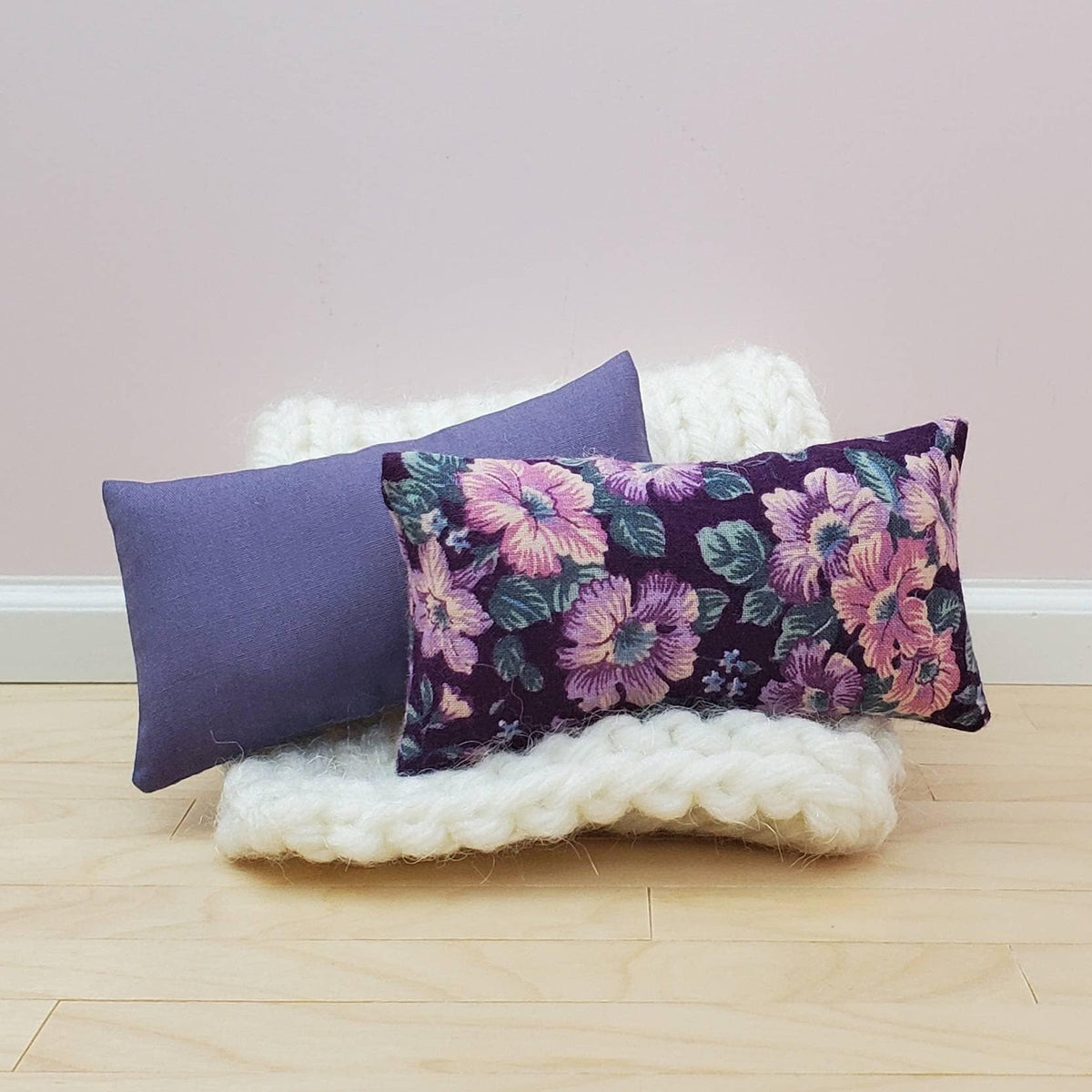 Handmade doll pillow, for bed or XL throw pillows 1:6 scale