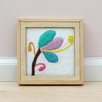 Hand-Embroidered Otomi Style Artwork with Frames for 1:6 or 1/12 Scale Dollhouse