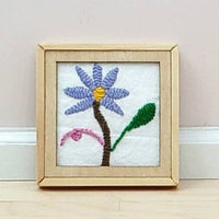 Hand-Embroidered Otomi Style Artwork with Frames for 1:6 or 1/12 Scale Dollhouse