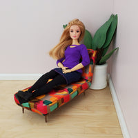 Chaise Lounge for 1:6 Scale Doll - Mid-Century Modern