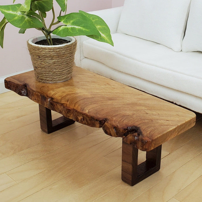 Live Edge Coffee Table for 1:6 Scale Doll - Solid hardwood