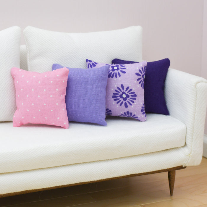 Pink and Purple Collection | Handmade Doll Throw Pillows | 1:6 or 1/12 scale