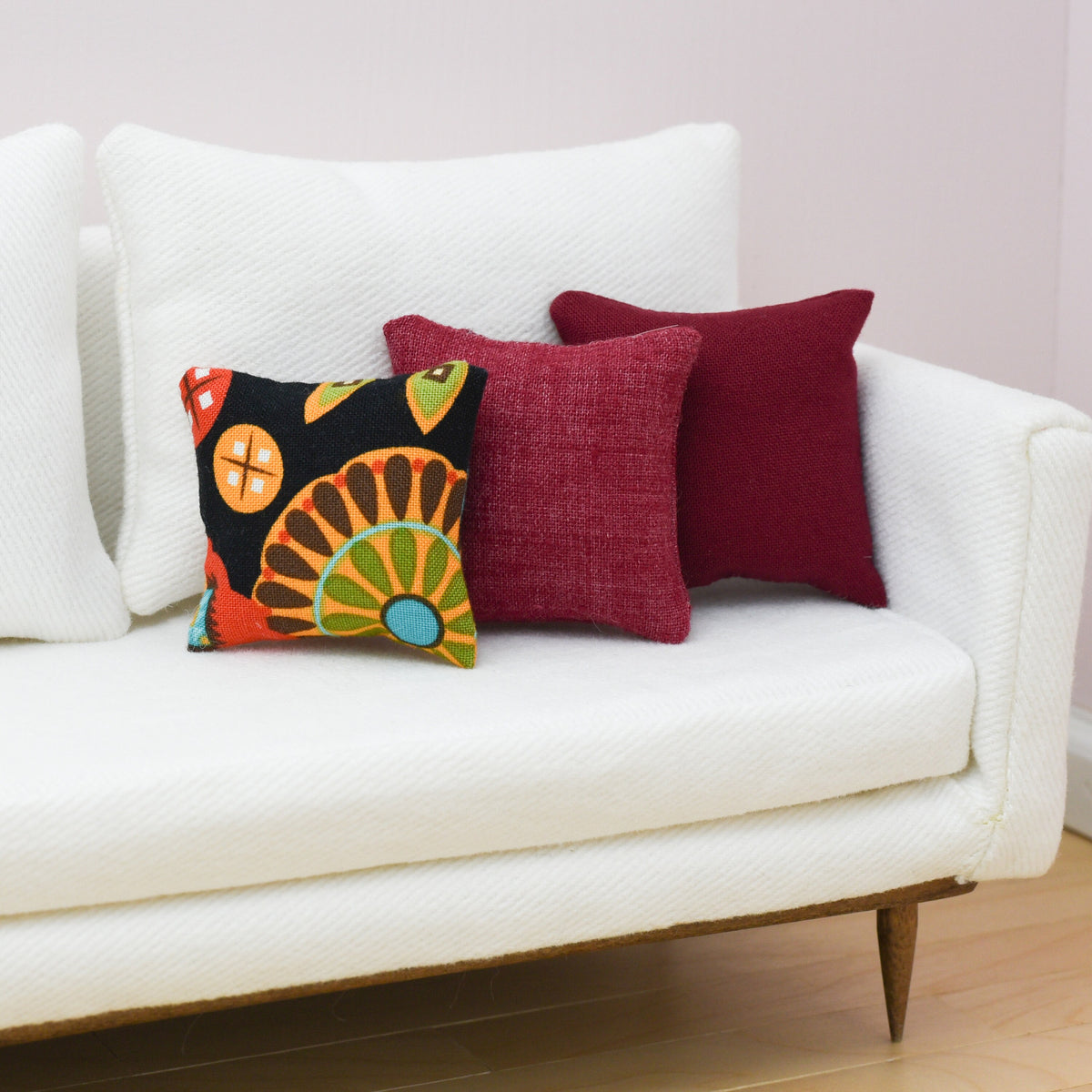 Deep Reds Collection | Handmade Doll Throw Pillows | 1:6 or 1/12 scale