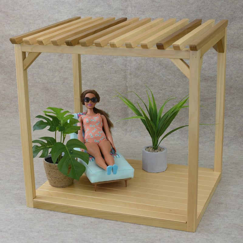 Patio Pergola | 1:6 Scale for 12" Fashion Dolls | Painted or Natural Wood Tone