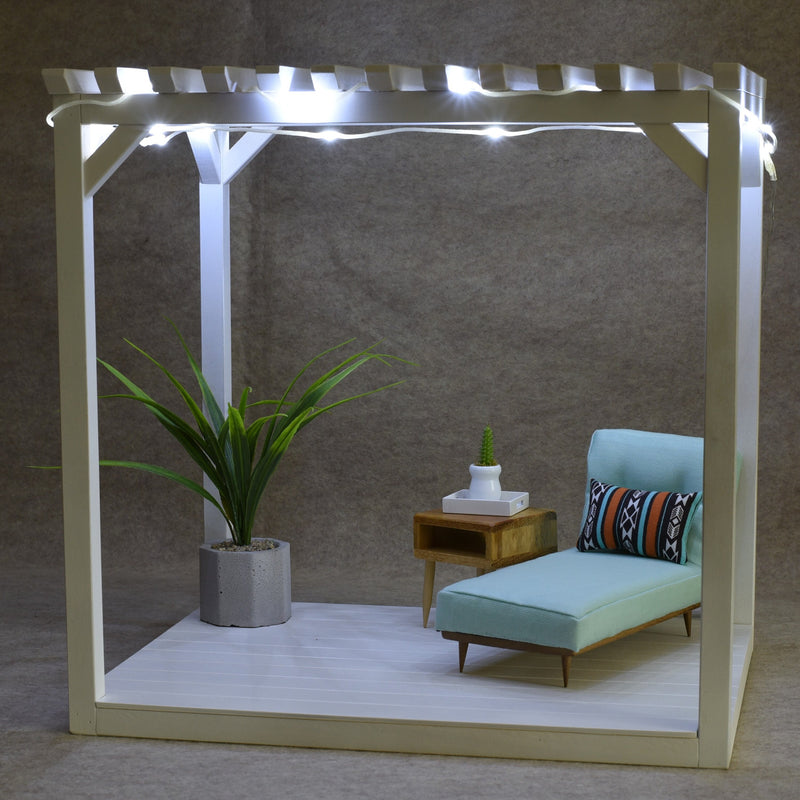 Patio Pergola | 1:6 Scale for 12" Fashion Dolls | Painted or Natural Wood Tone