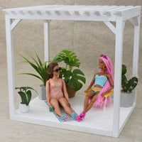 Patio Pergola | 1:6 Scale for 12" Fashion Dolls | Painted or Natural Wood Tone
