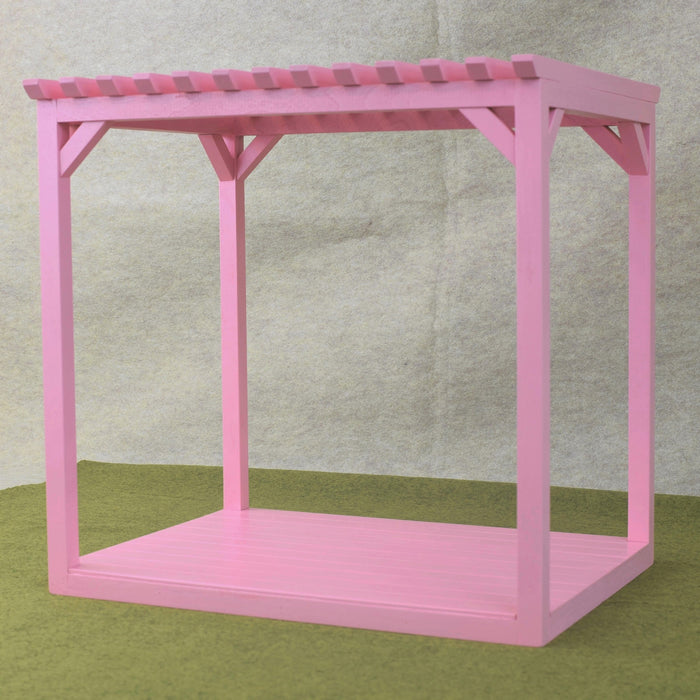 Pink Patio Pergola | Solid Wood Construction | 1:6 Scale for 12" Fashion Dolls