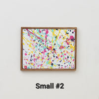 Hand Painted Miniature Original Artwork with Wooden Frame for 1:6 or 1/12 Scale Dollhouse - Logo colors splatter series