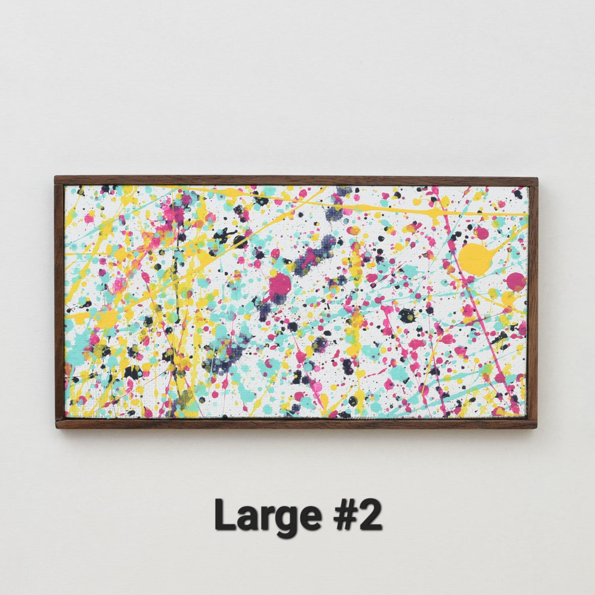 Hand Painted Miniature Original Artwork with Wooden Frame for 1:6 or 1/12 Scale Dollhouse - Logo colors splatter series