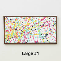 Hand Painted Miniature Original Artwork with Wooden Frame for 1:6 or 1/12 Scale Dollhouse - Logo colors splatter series